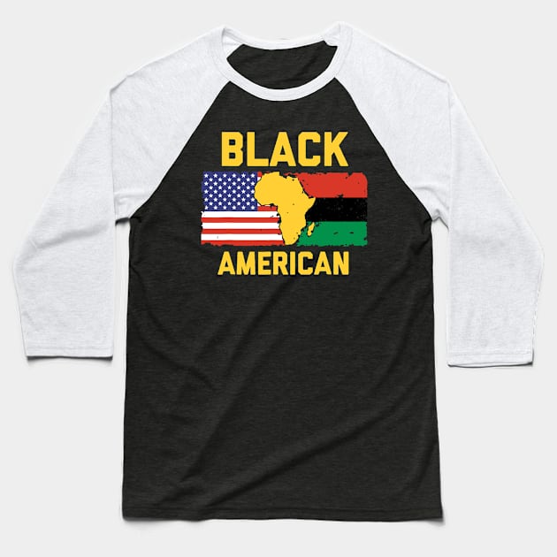 Black American Baseball T-Shirt by UrbanLifeApparel